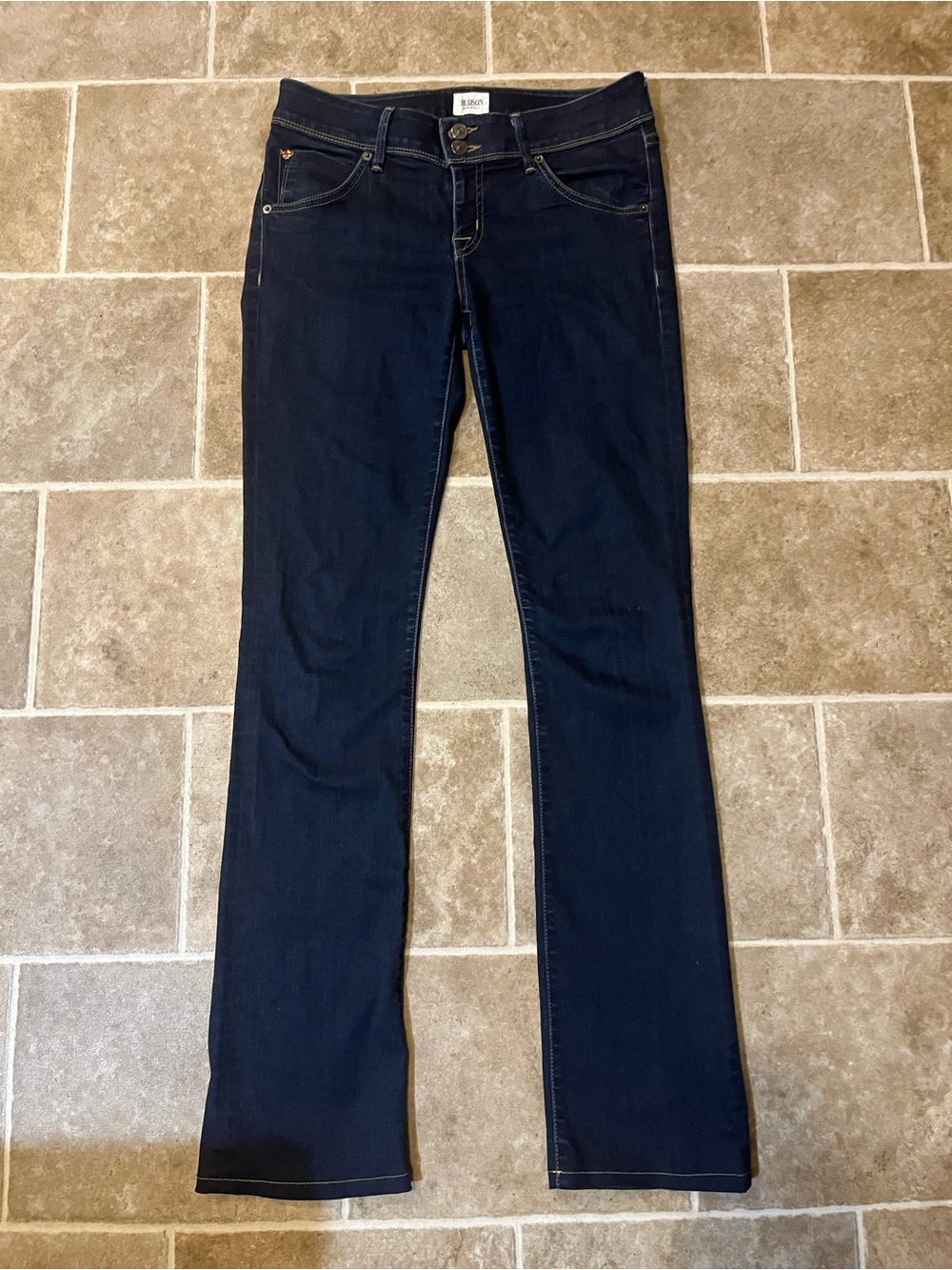 Hudson Jeans Low Rise Bootcut Flare Dark Wash Flap Pocket Size 29 Y2K 2000s